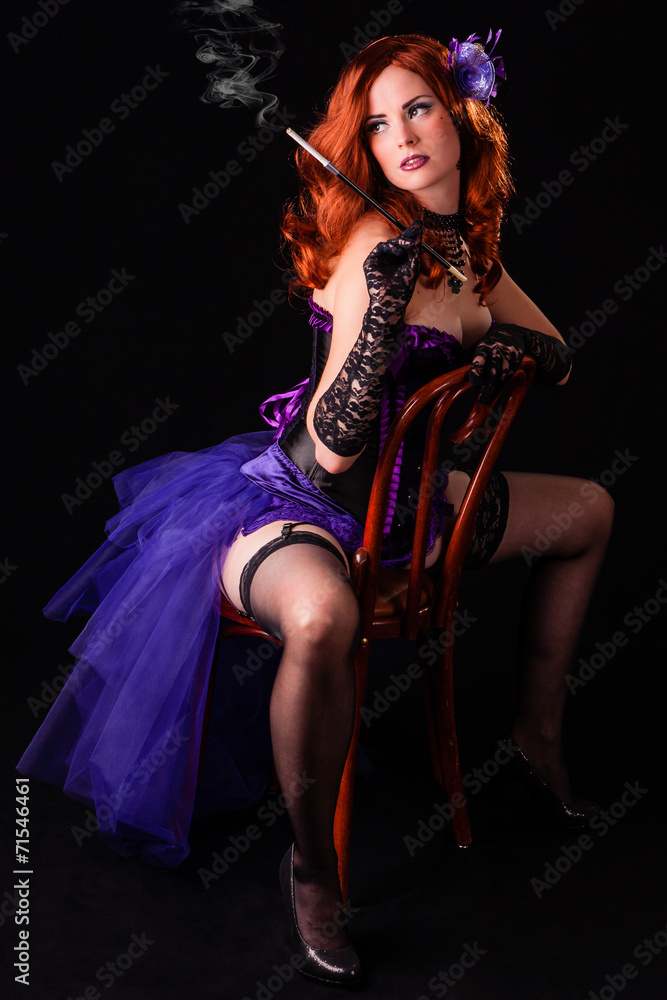 Smoking Hot Redhead Burlesque Flapper Showgirl Dancer Stock Photo Adobe Stock