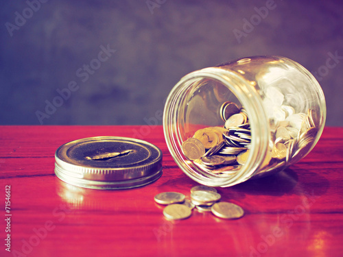 coin in money jar