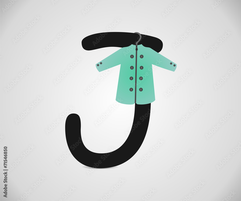 Letra J Abecedario en Inglés Stock