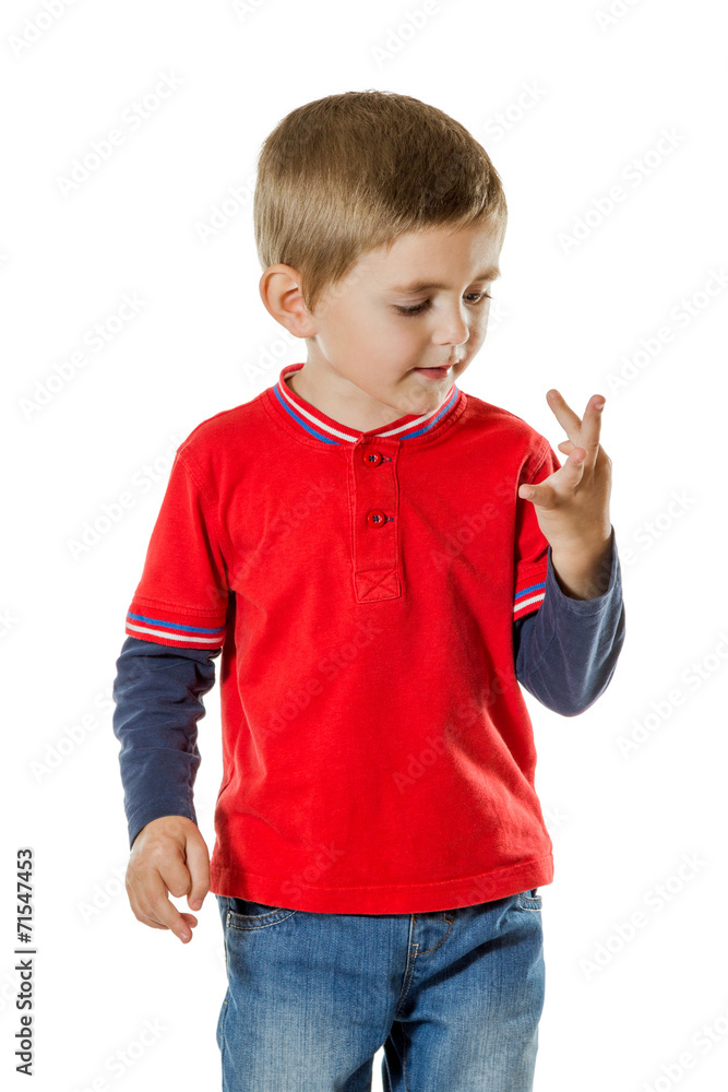 Young boy counting fingers Young boy counting fingers