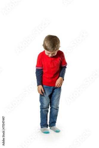 Child standing crying