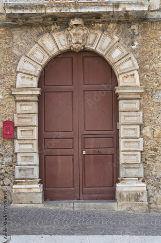 Wooden door. Brienza. Basilicata. Italy.