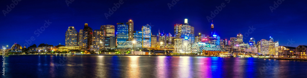 Panorama Night life Sydney city
