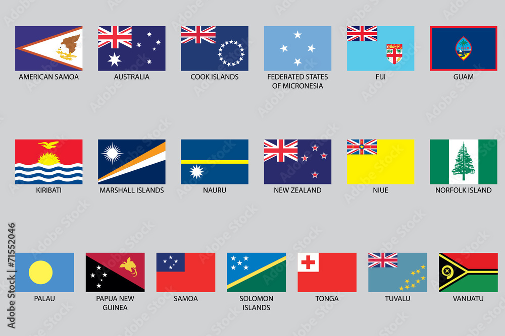 Set of Infographic Elements for the Country of Oceania