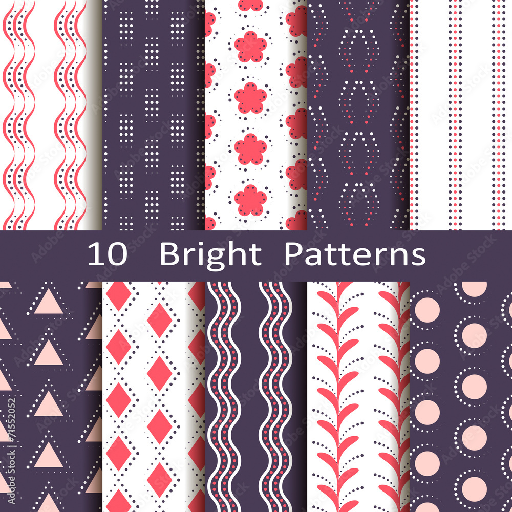 Obraz premium set of ten bright patterns