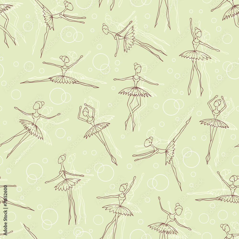 Vector pattern with fragile dancers in dance