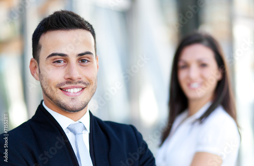 Two business people outdoor