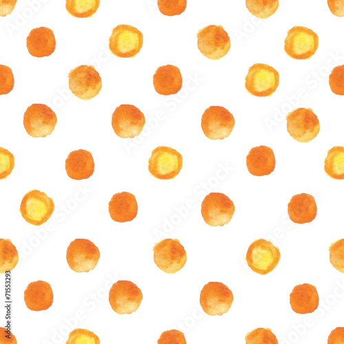 Vector watercolor pattern with orange drops