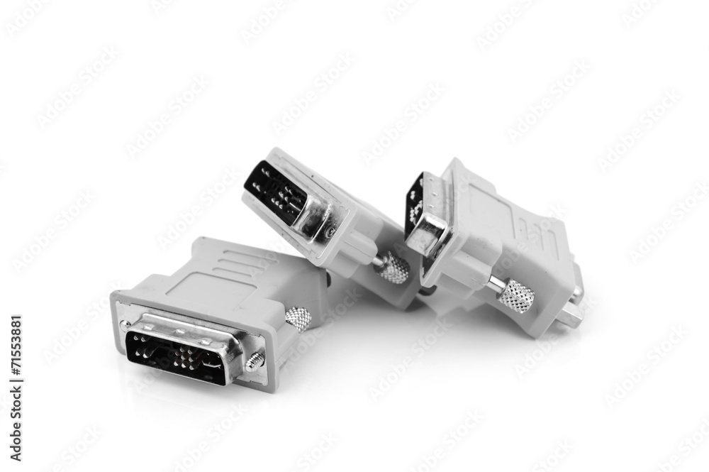 VGA to DVI display converter on white background VGA to DVI display converter on white background