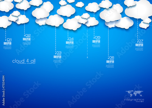 Modern Infographic template for clould computing