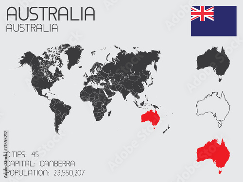 Set of Infographic Elements for the Country of Australia