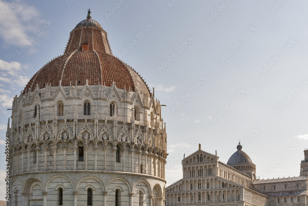 Pisa Baptistry and cathedral Duomo, Tuscany, Italy