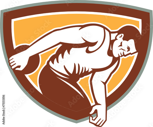 Discus Thrower Shield Retro
