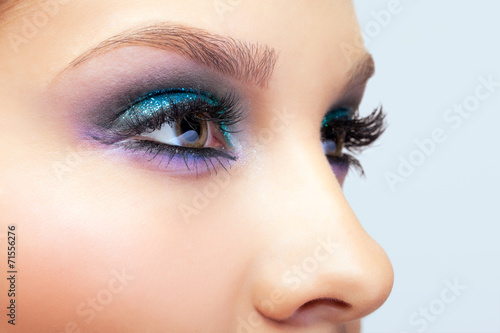 Female eye zone makeup