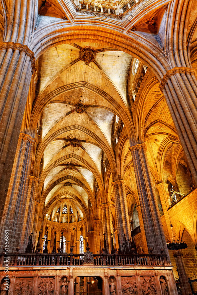 Inside Cathedral. Cathedral of the Holy Cross and Saint Eulalia. Inside Cathedral. Cathedral of the Holy Cross and Saint Eulalia.
