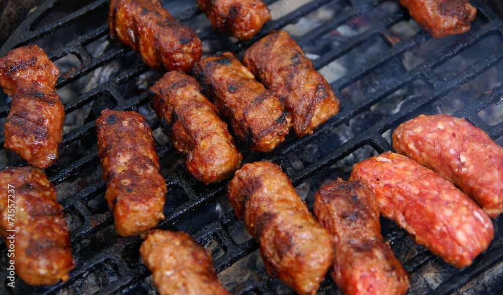 Traditional romanian outdoor grill  meat  food  - 