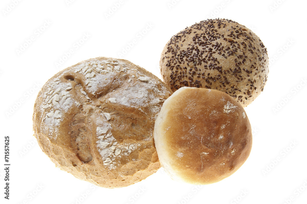Bakery products photographed on isolated on white background Bakery products photographed on isolated on white background