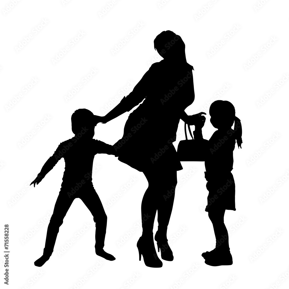 Vector silhouette of family.