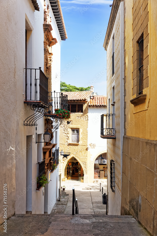 Typical landscapes and authentic Catalan cozy streets in cities
