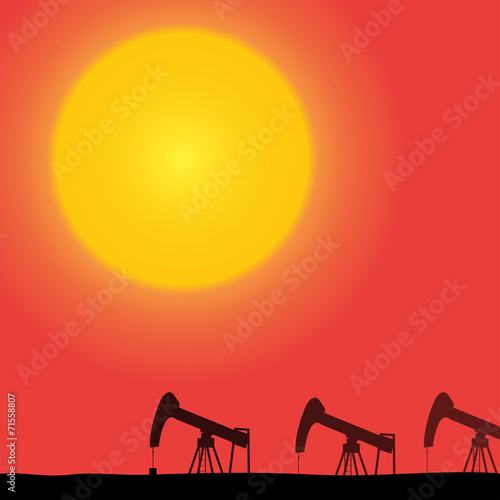 Vector silhouette of extractive horses.