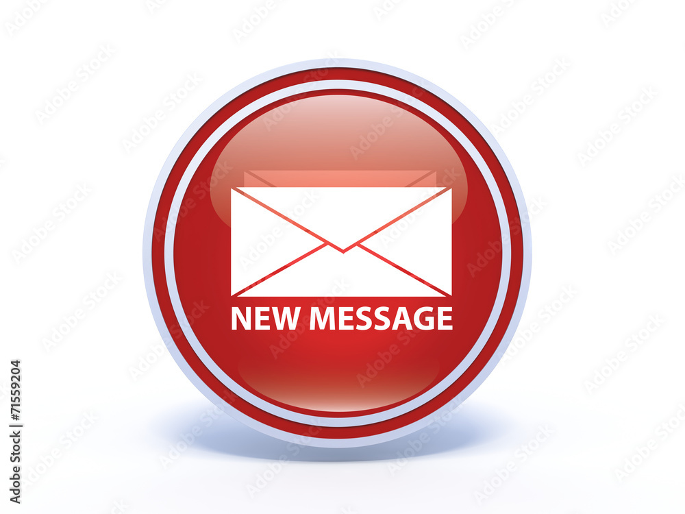 new mesage circular icon on white background new mesage circular icon on white background