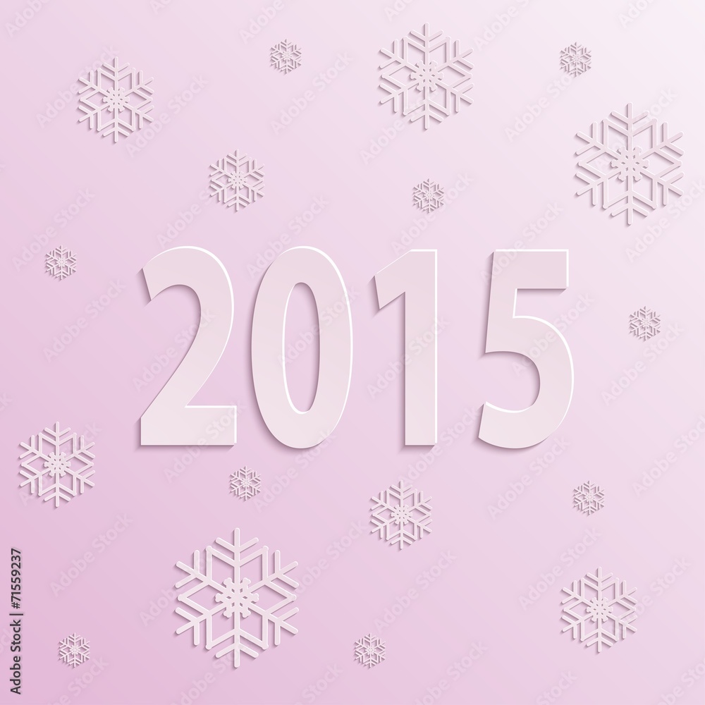 2015 happy new year pink paper design