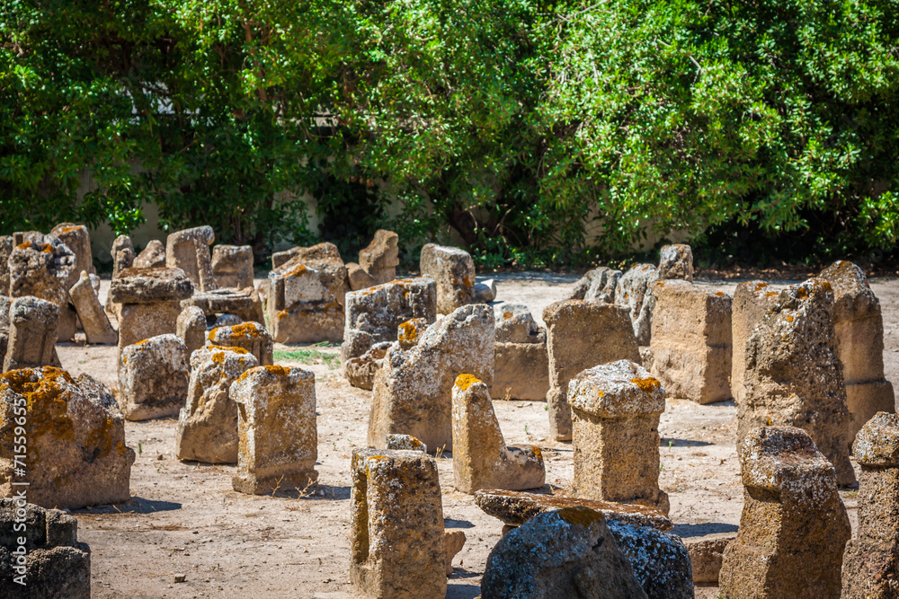Tunisia. Ancient Carthage. The Tophet - open-air area with stela