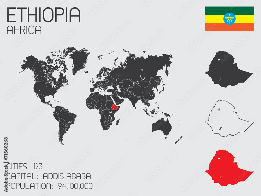 Obraz premium Set of Infographic Elements for the Country of Ethiopia