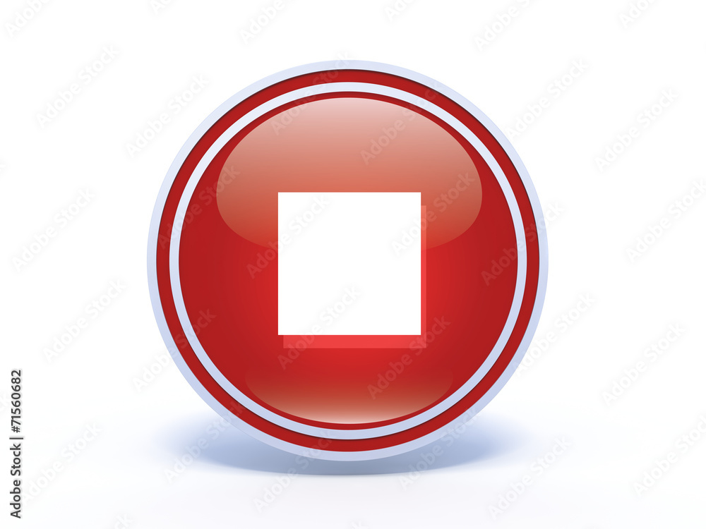 stop circular icon on white background stop circular icon on white background