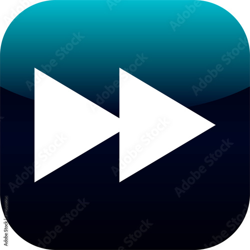 blue fast forward web icon or button