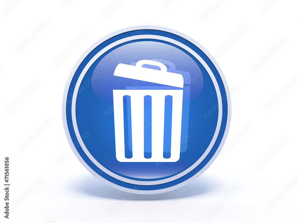 trash can circular icon on white background trash can circular icon on white background