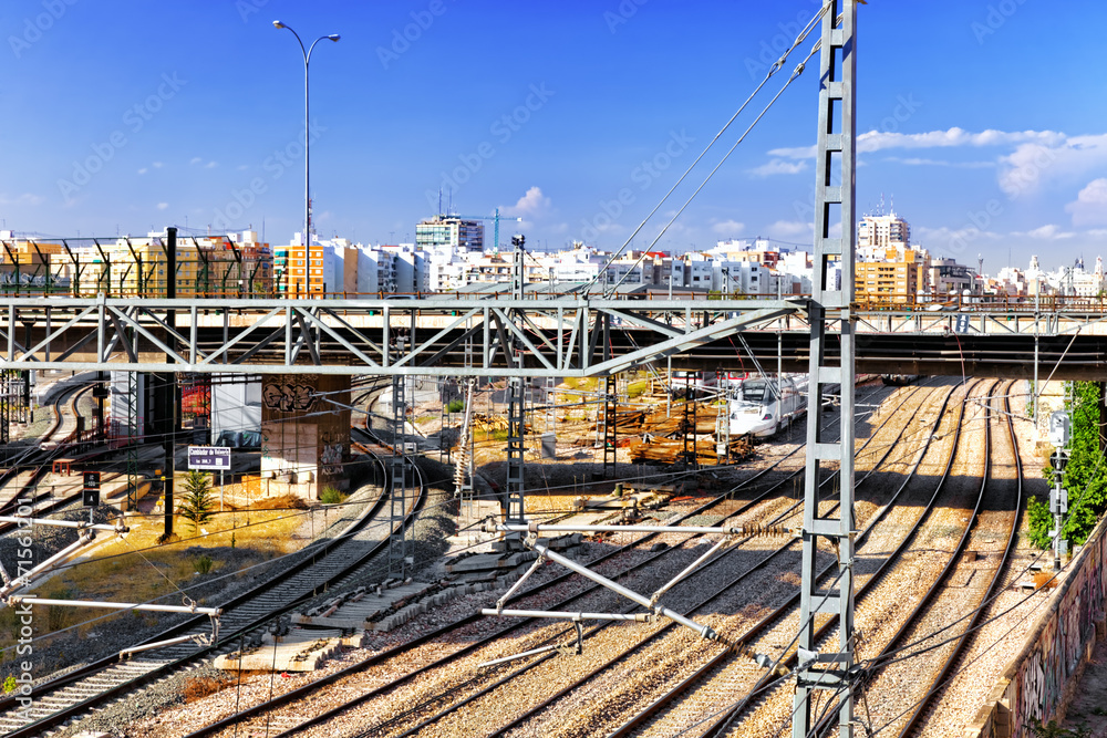 The big Railways Stations of Valencia with trains.Spain. Catalon