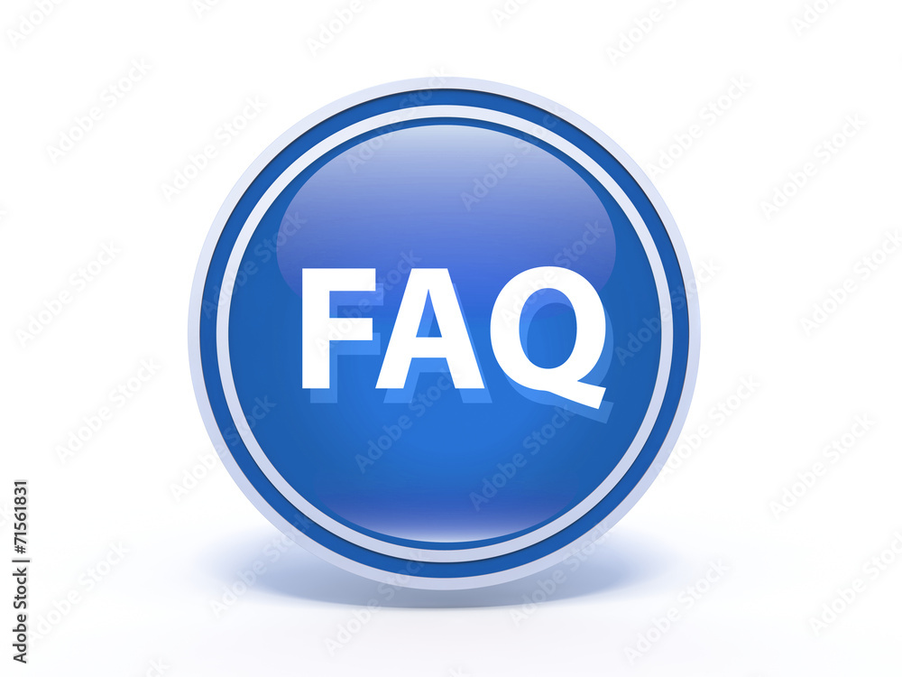 faq circular icon on white background faq circular icon on white background