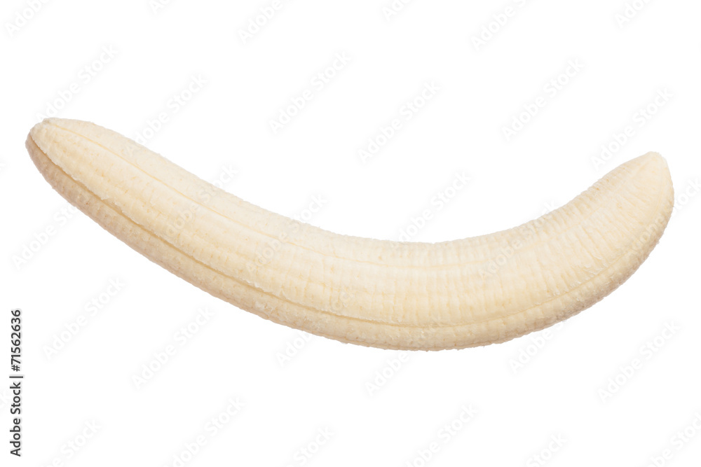 Peeled whole banana isolated on white background Peeled whole banana isolated on white background