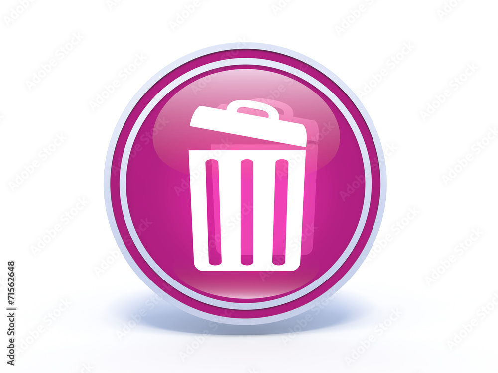 trash can circular icon on white background trash can circular icon on white background