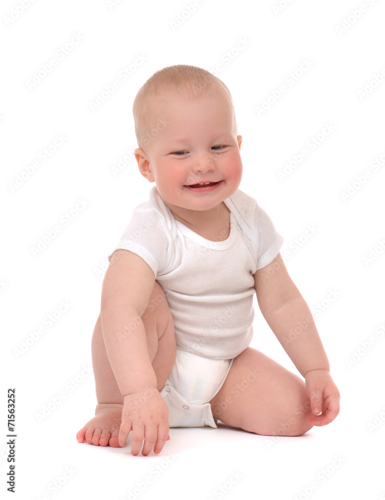 Infant child baby toddler sitting or crawling happy smiling Infant child baby toddler sitting or crawling happy smiling