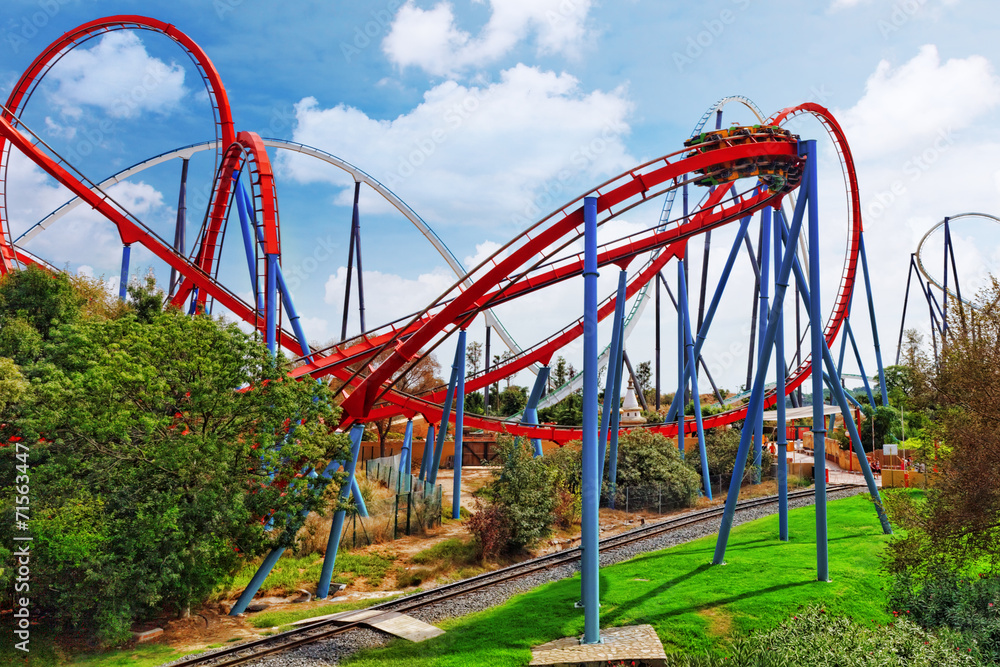 Roller Coaster in funny amusement park Roller Coaster in funny amusement park