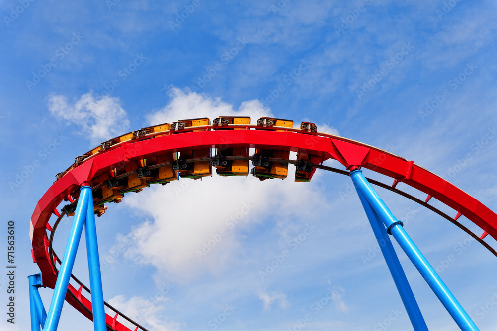 Roller Coaster in funny amusement park Roller Coaster in funny amusement park