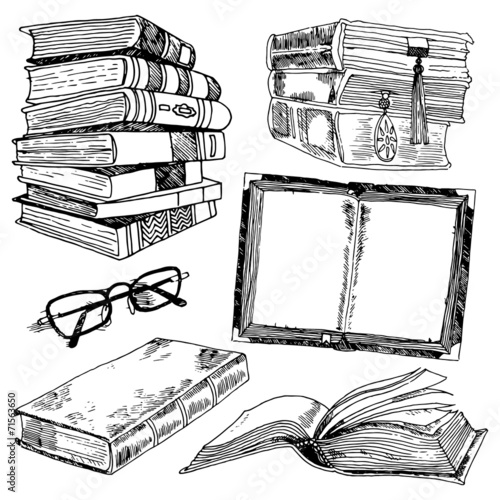 Set of books sketch