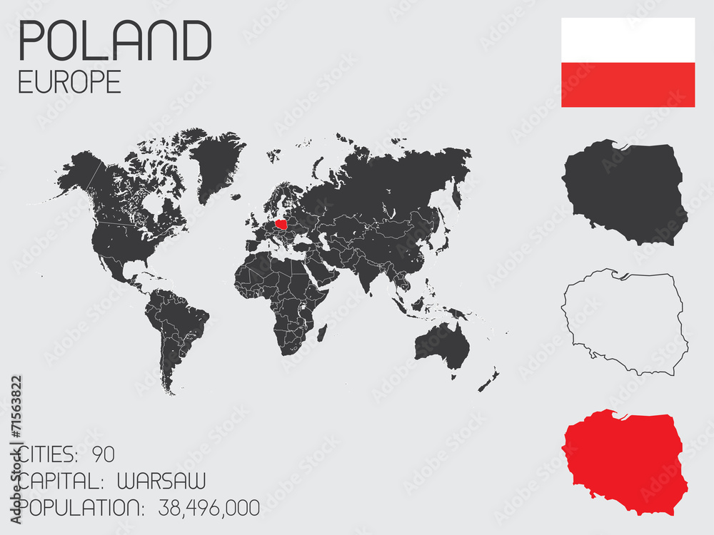 Naklejka premium Set of Infographic Elements for the Country of Poland