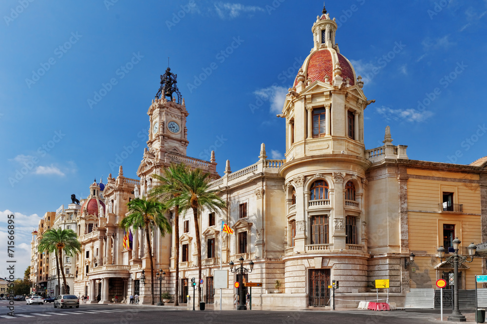 Cityscape historical places  of Valencia - city in Spain.