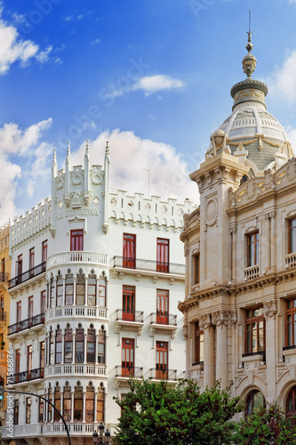 Cityscape of Valencia - third size population  city in Spain.