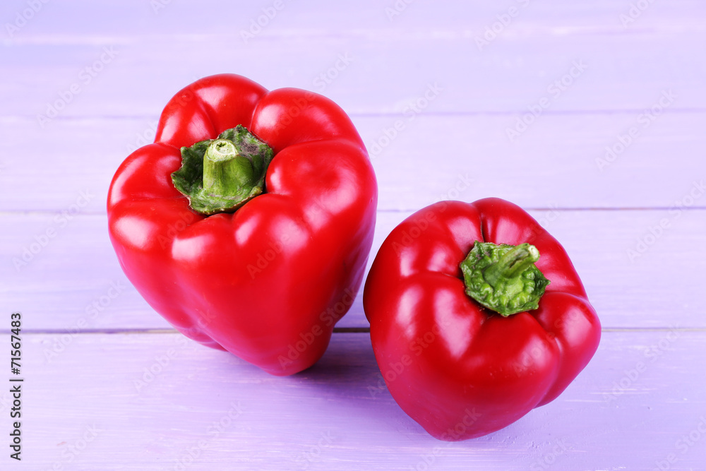 Red pepper on wooden background Red pepper on wooden background
