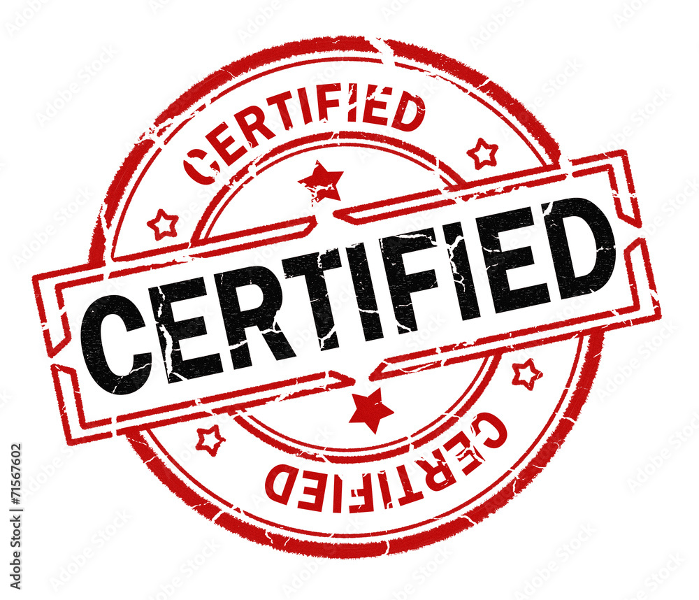 Certified Stamp isolated on white background