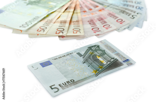 Euro banknotes isolated on white © Africa Studio