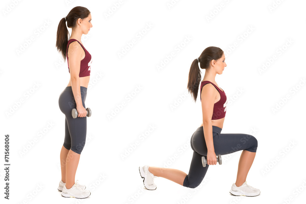 Woman Doing Lunges Woman Doing Lunges