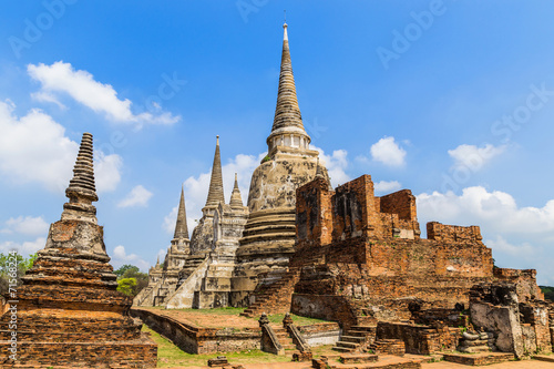 ancient pagoda on wat phrasrisanpetch temple in  thailand