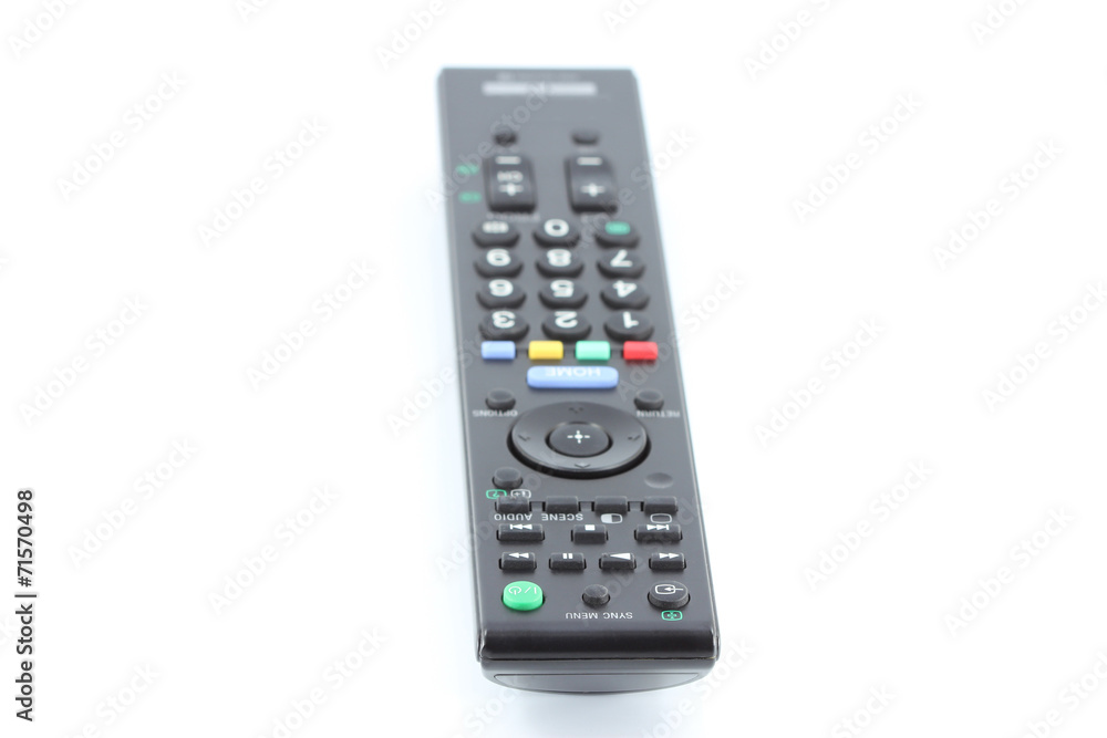 tv remote control keypad black on white isolated tv remote control keypad black on white isolated