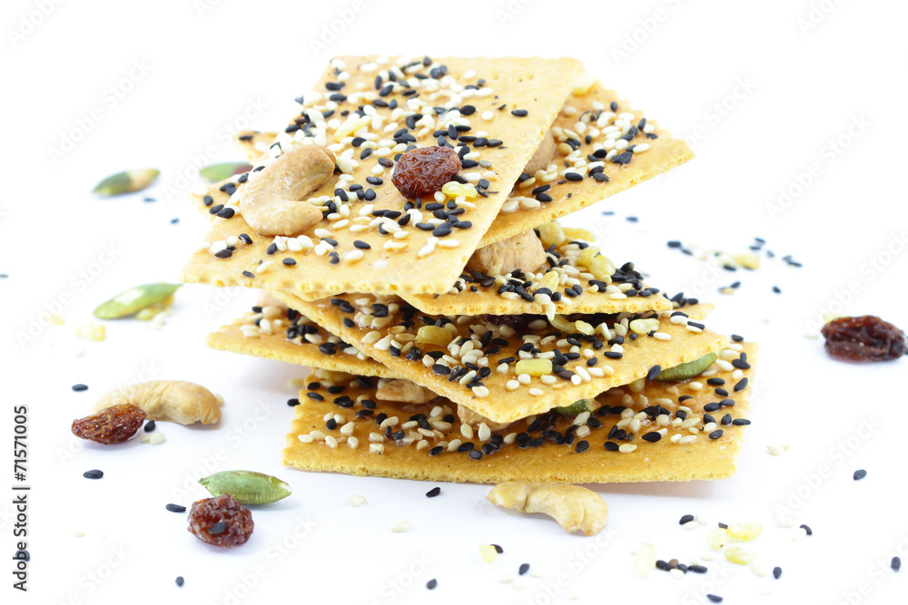 Healthy cracker, isolated on white background. Healthy cracker, isolated on white background.