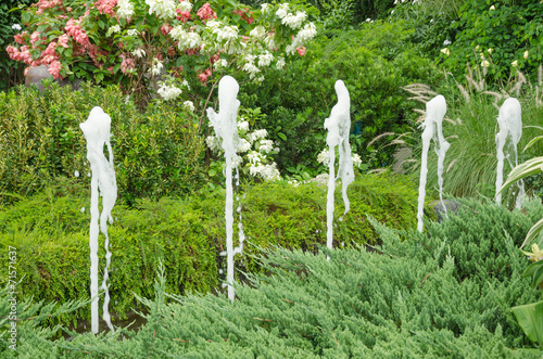 Small fountain in garden flower at Royal flora Suanrachapruk